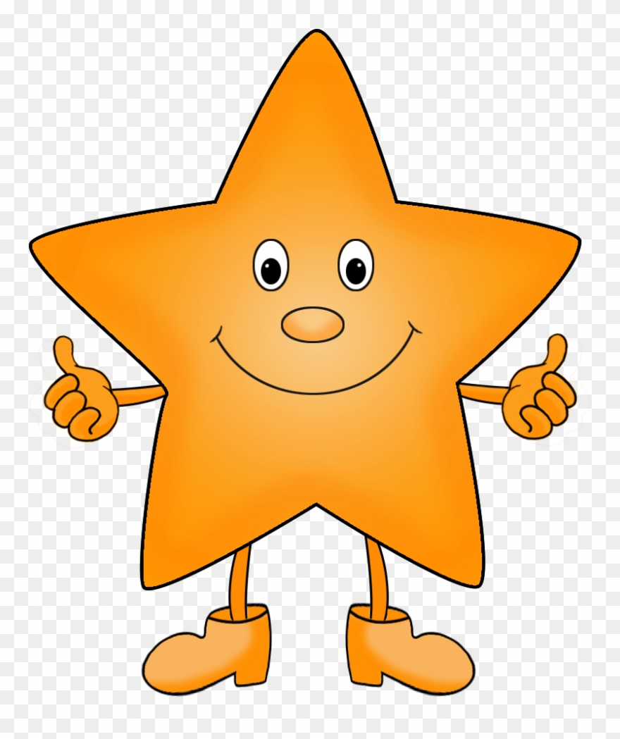 Cartoon Star Clipart Orange - Star With Legs Clip Art - Png Download