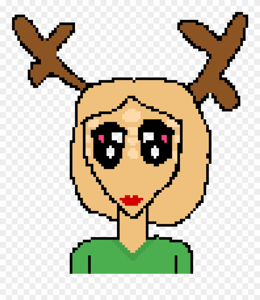 Girl With Deer Antlers - Deer Clipart