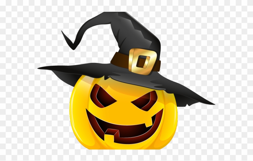 Halloween Witch Hat Clipart 3 Nice Clip Art - Pumpkin With Witch Hat - Png Download