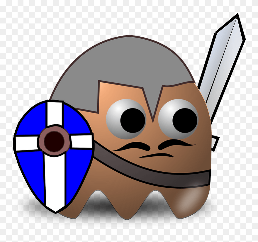 Pac Man Knight Middle Ages Pac Land Warrior - Pacman Caballero Clipart