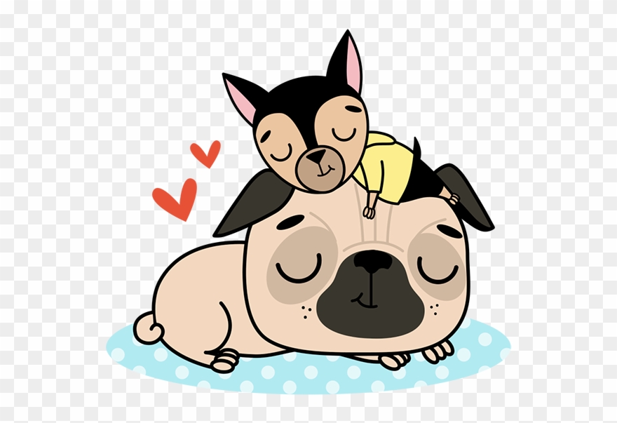 Typographic Drawing Pug - Siberian Husky Clipart