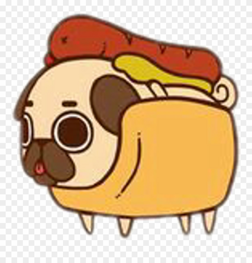Freetoedit Pug Cute Food Hotdog Sausage Fastfood - Puglie Pug In Food Clipart