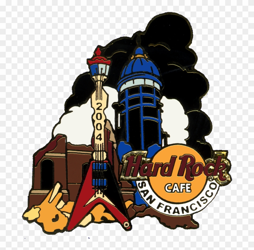 1906 Earthquake Guitar - Hard Rock Cafe Las Vegas 2003 13th Anniversary Showgirl Clipart