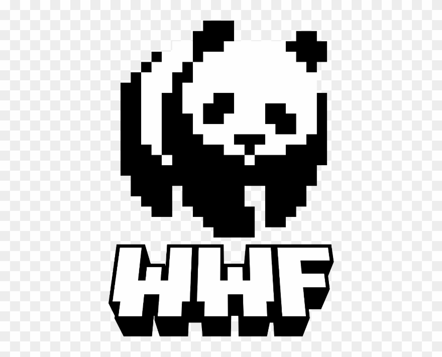 The Mission Of World Wildlife Fund Is Protecting The - Pixel Art Black And White Clipart