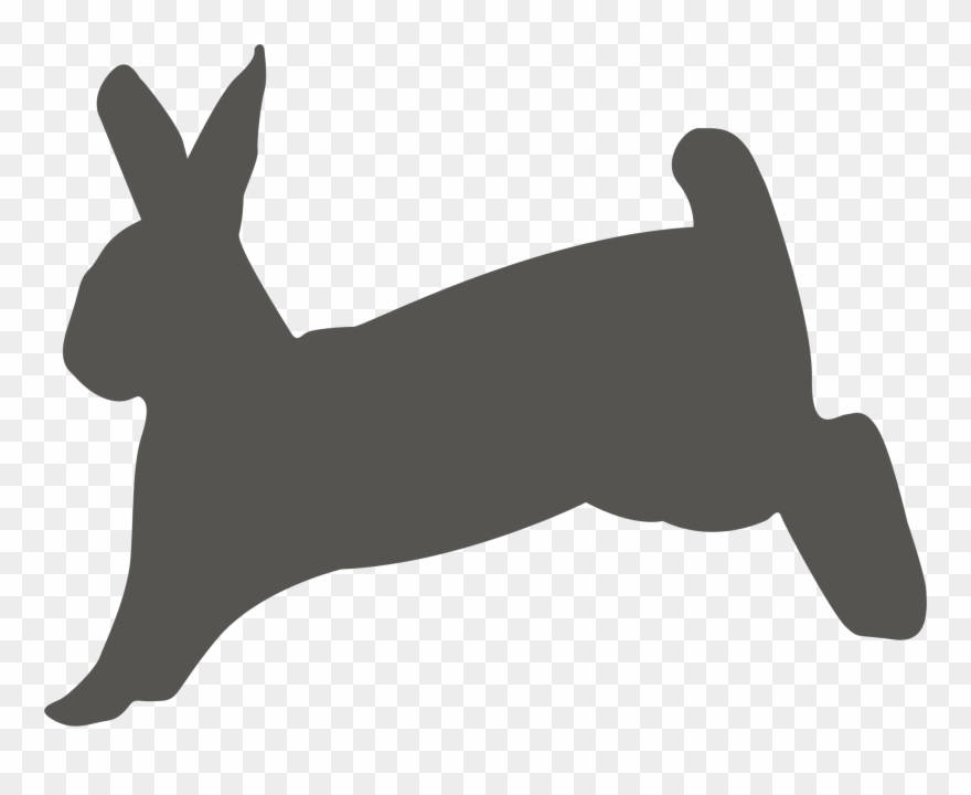 Hop Clipart Bunny - Rabbit Hopping Silhouette Png Transparent Png