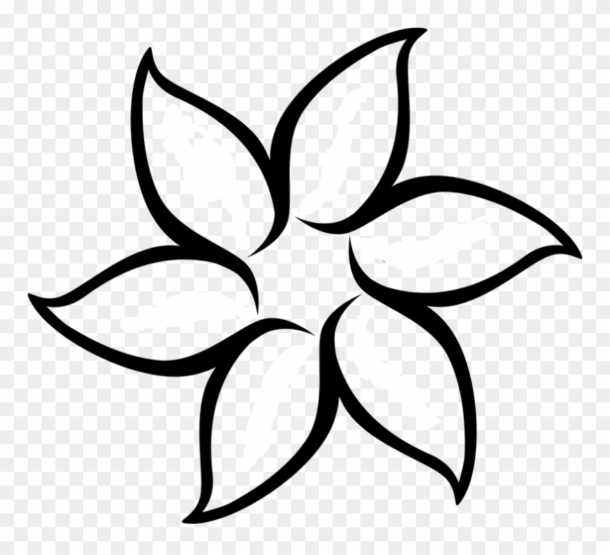 Lotus Flower Clipart Free Best Lotus Flower Clipart - Simple Flower Outline - Png Download