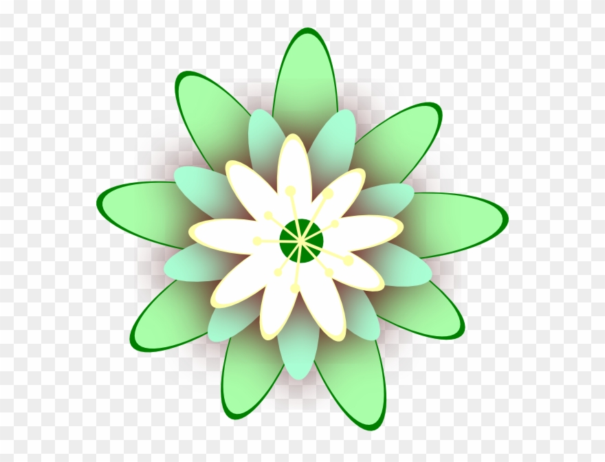 Green Clip Art At Clker Com Vector - Green Flowers Clip Art - Png Download