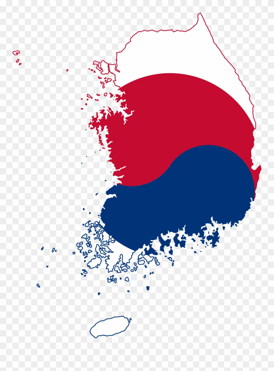 Open - South Korea Flag Map Clipart