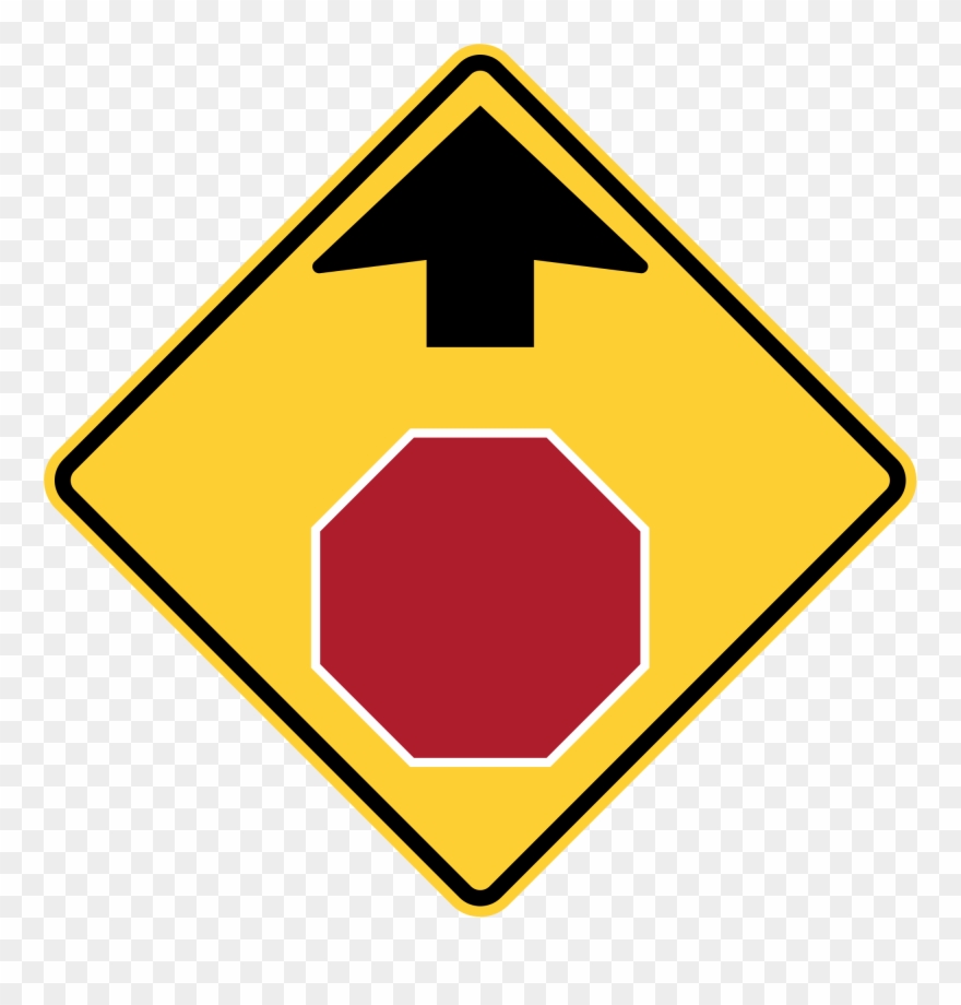 Stop Sign Ahead Sign Clipart