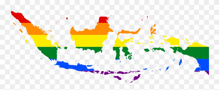 Indonesia Map Rainbow Clipart