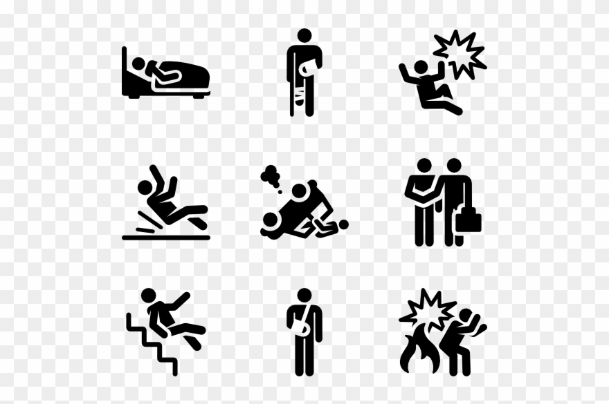 Insurance Human Pictograms - Human Accident Vector Clipart