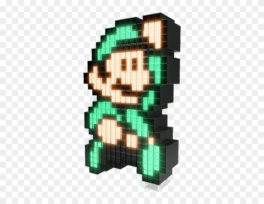 Luigi Super Mario Bros 3 Pixel Pals 8 Bit Light Up - Pixel Pals Nintendo Mario Clipart