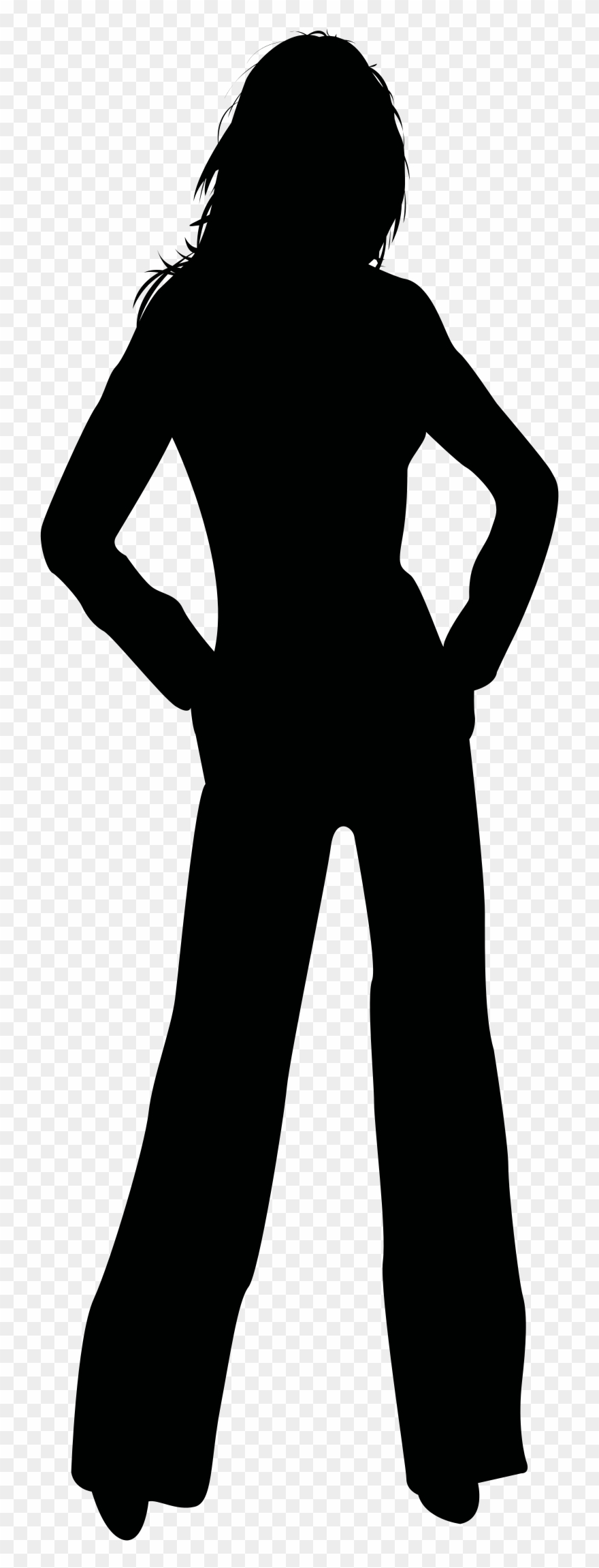 Shadow Clipart Student - Girl Silhouette Clip Art - Png Download