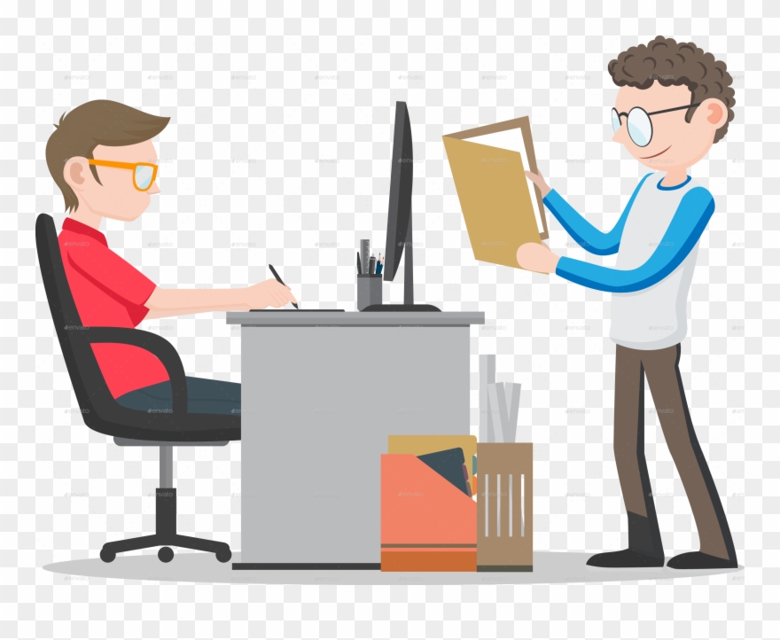 Office Worker Transparent Clipart Office Desk Clip - Office Workers Cartoon Png