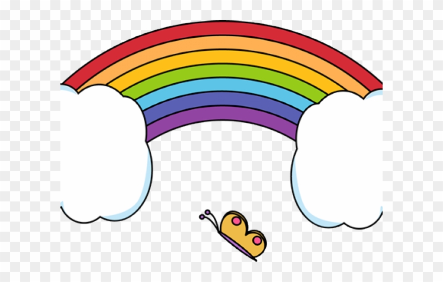 Rainbow Butterfly Clipart May - Clip Art - Png Download