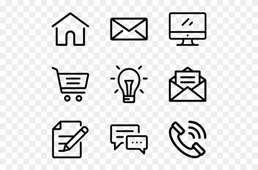 Miscellaneous Elements - White Icons Png Clipart