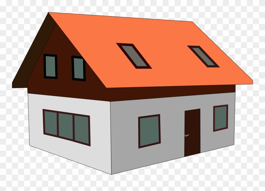 Old House Clipart Sloping Roof House - Home Clipart - Png Download