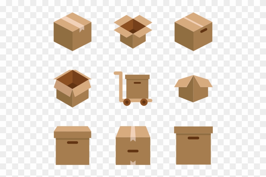 Package Vector Png Library - Box Icon Clipart