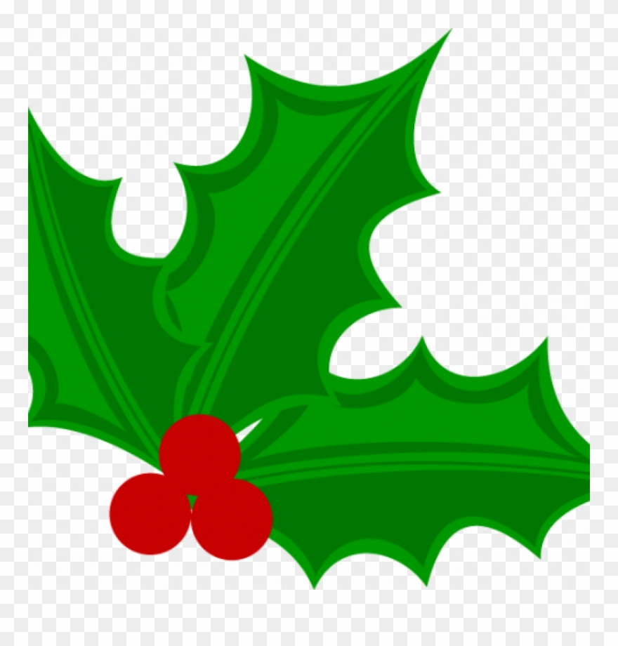 Christmas Holly Clipart Nice Coloring Pages For Kids - Transparent Background Holly Clipart - Png Download