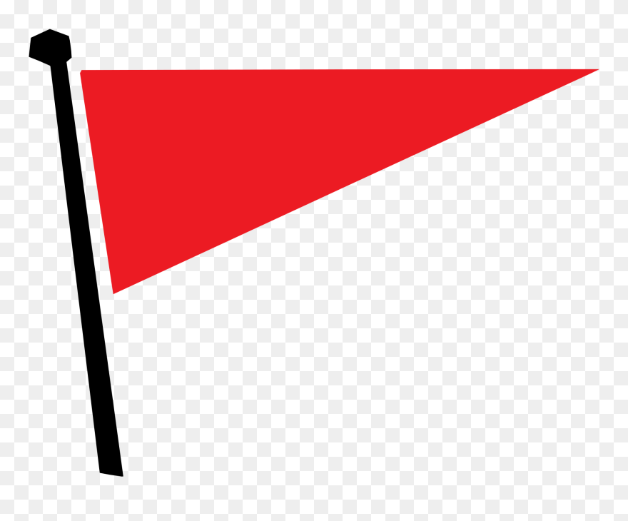 Red Flag Triangle Pennon Banner - Red Triangle Flag Png Clipart