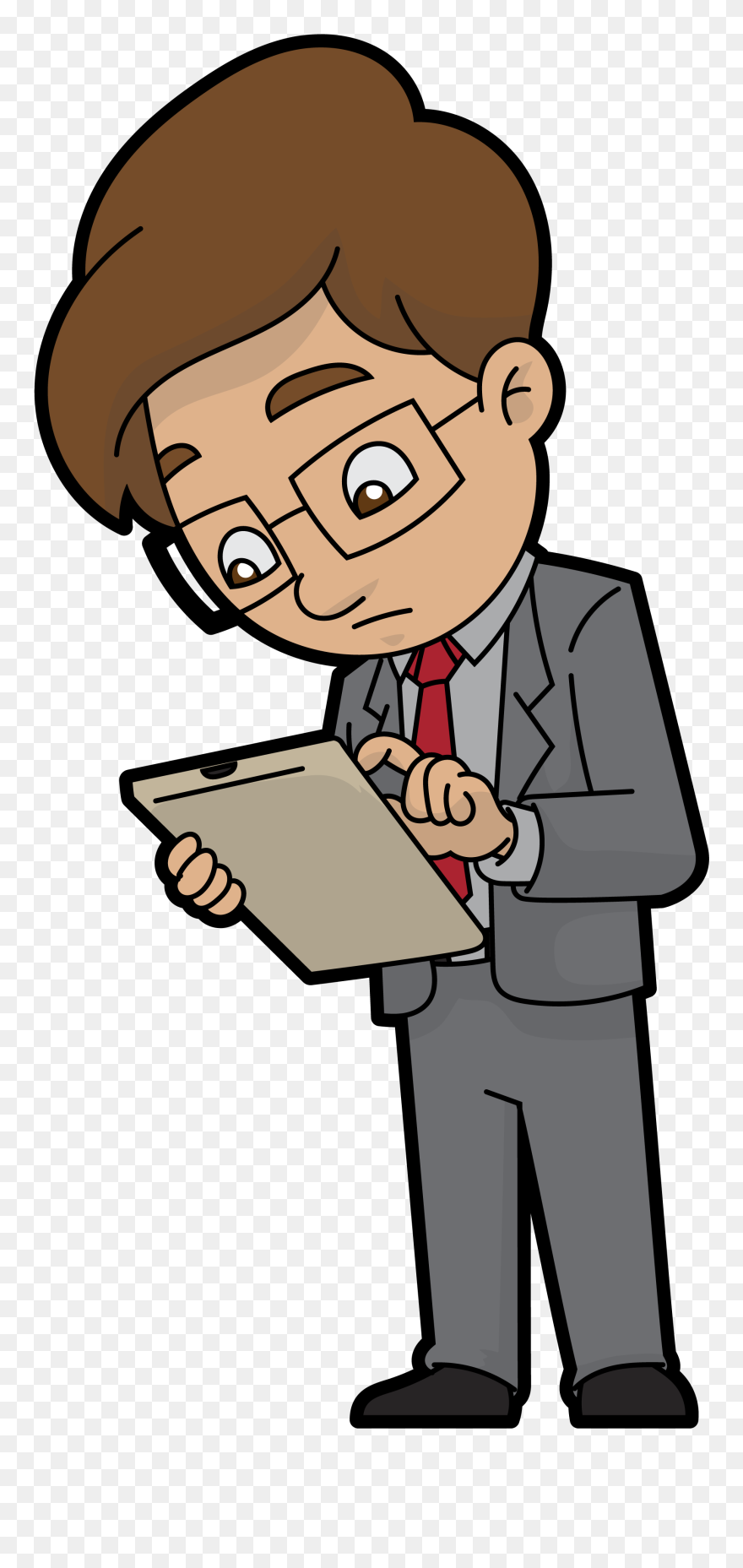 Clipart Library Library File A Curious Cartoon - Man With Clipboard Cartoon Png Transparent Png