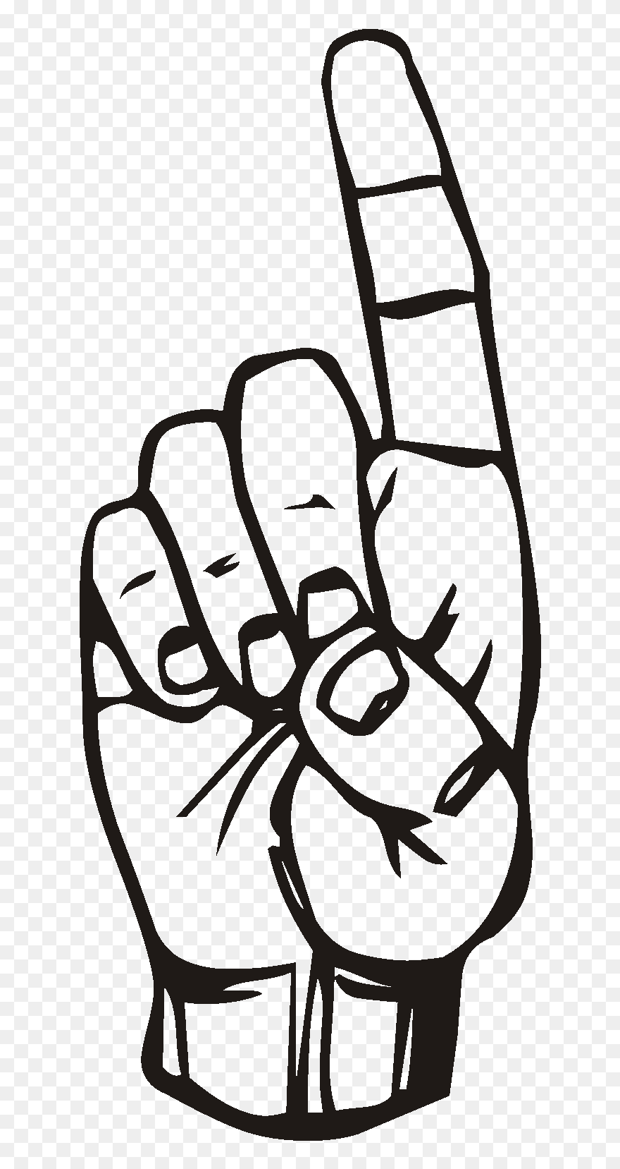 Svg Black And White Onlinelabels Clip Art Sign Language - Finger Black And White Clipart - Png Download