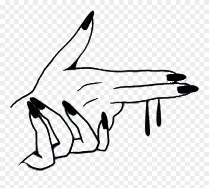 Hand Aesthetic Tumblr Sticker By J U N O - Drawing Gun Clipart