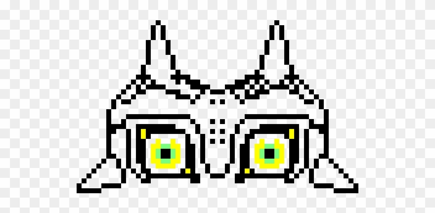 Majora's Mask Black And White Pixel Art Clipart