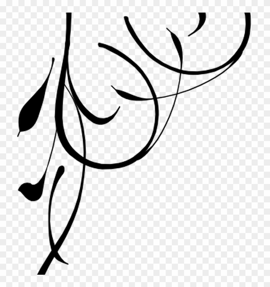 Black Swirl Heart Clip Art At Clkercom Vector Clip - Corner Designs Transparent Background - Png Download