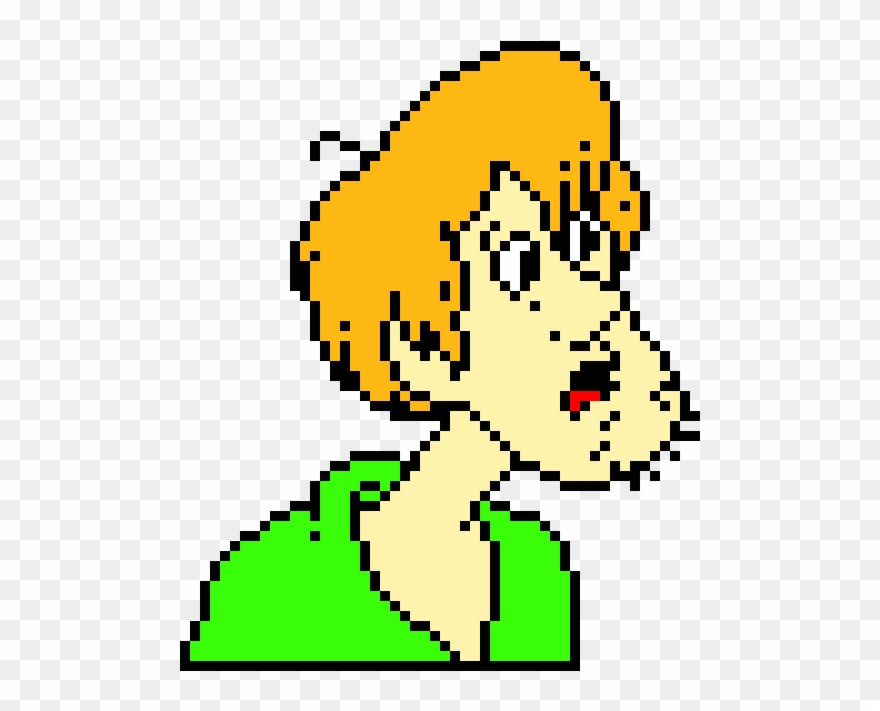 Shaggy - Scooby Doo - Template Minecraft Cool Pixel Art Clipart