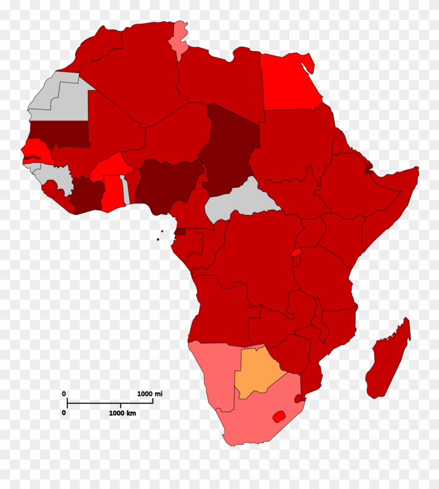 African Union Member States By Corruption Index - Choropleth Map Of Africa Clipart