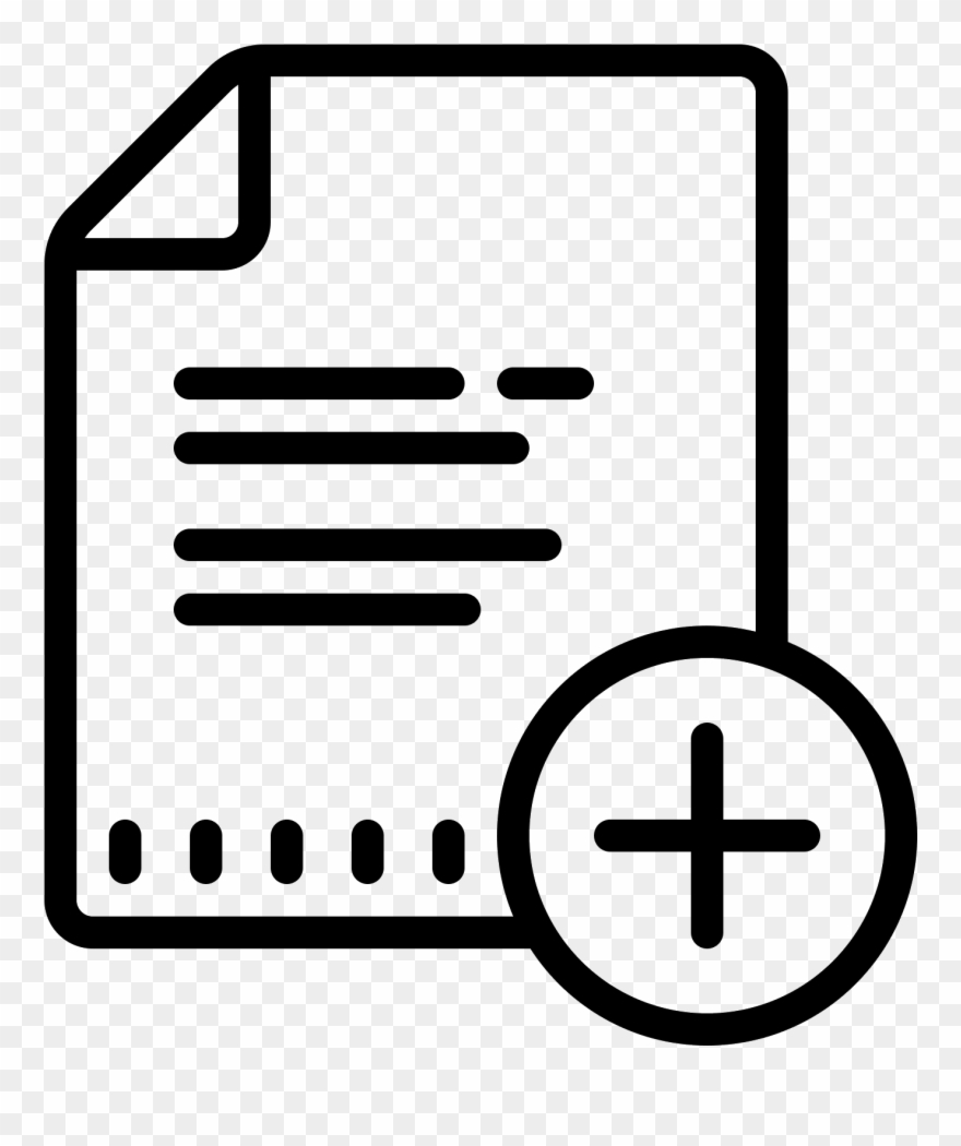 Row Clipart Single File Line - File Add Icon Png Transparent Png