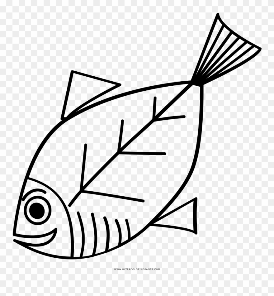 Pescado Página Para Colorear - Line Art Clipart