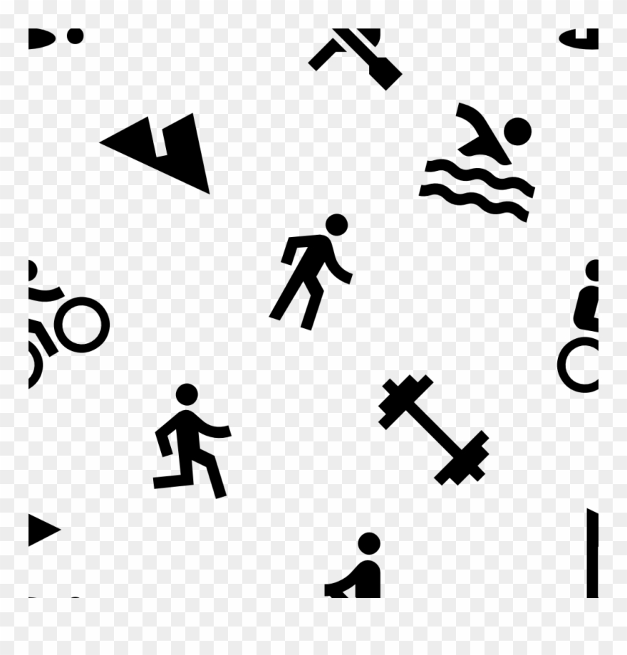 Sports Pattern - Black And White Sports Pattern Clipart