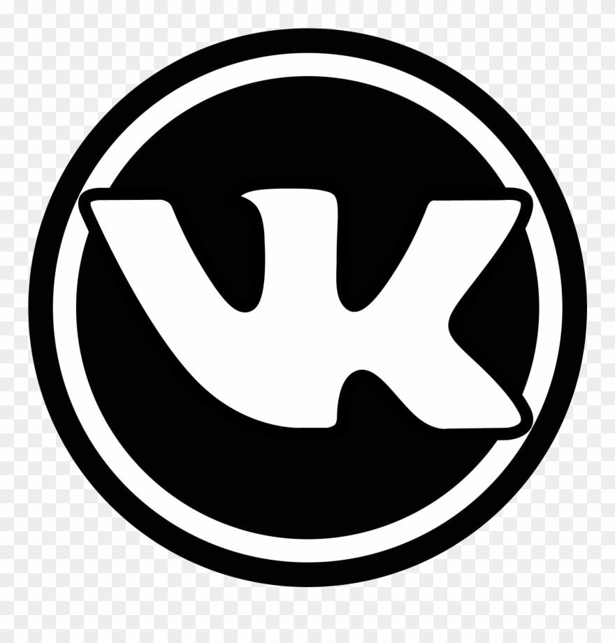 B&w Vk Icon - Emblem Clipart