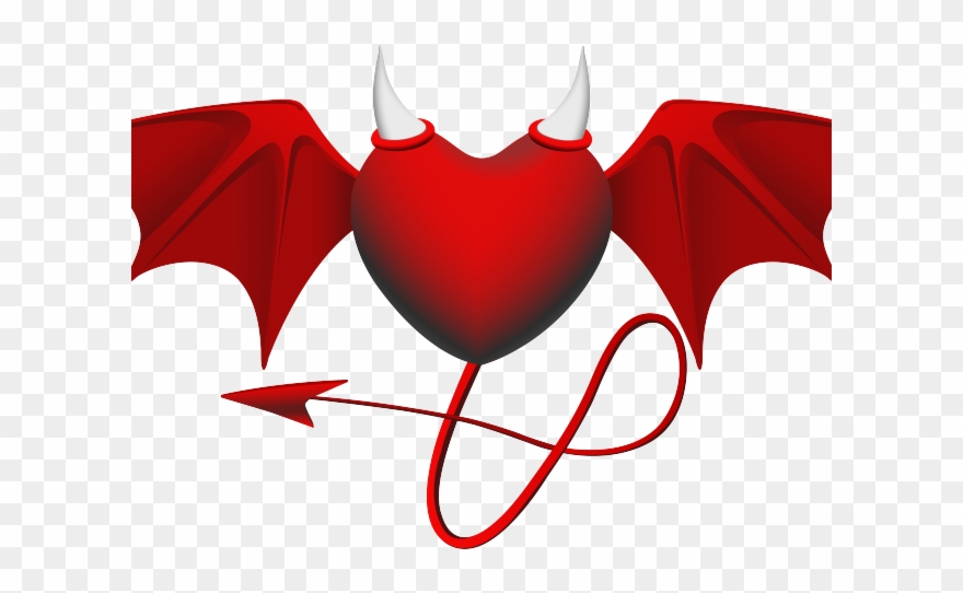 Devil Clipart Angel Heart - Devil Heart Png Transparent Png