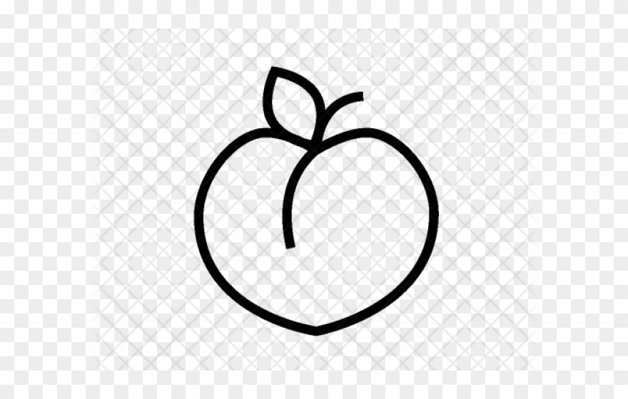 Peach Clipart Svg - Line Art - Png Download