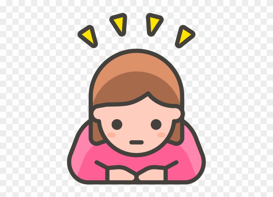 Woman Bowing Emoji - Icono Mujer Vector Png Clipart