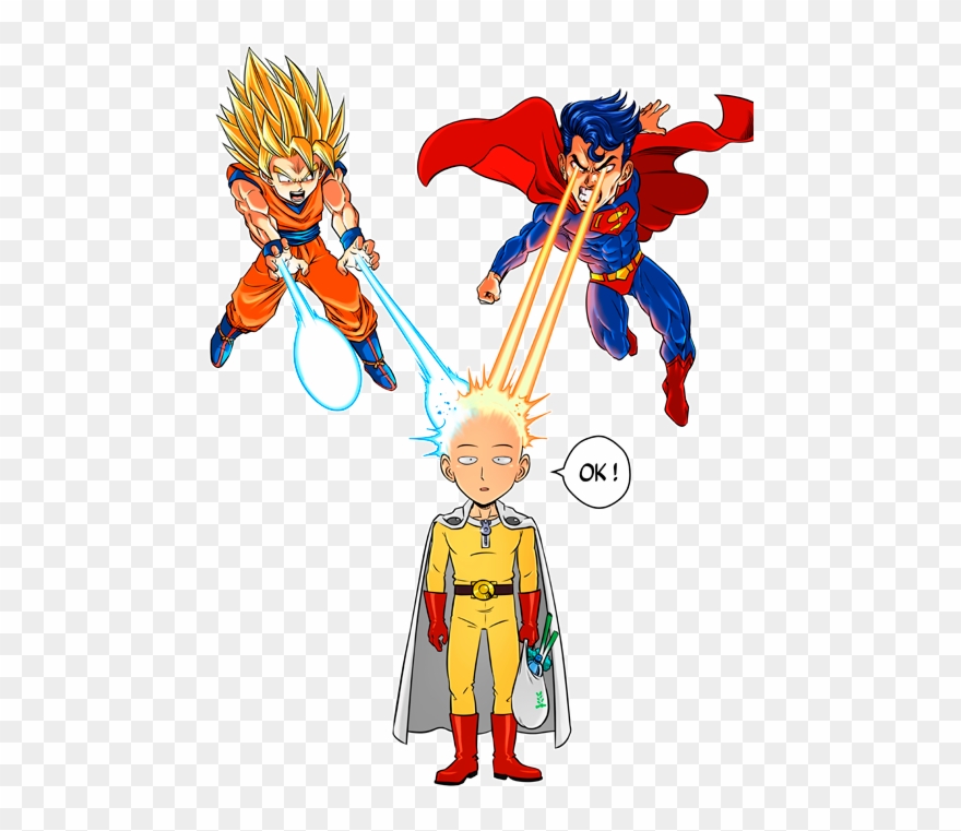 Saitama, Son Goku Et Superman Preview - Goku Clipart