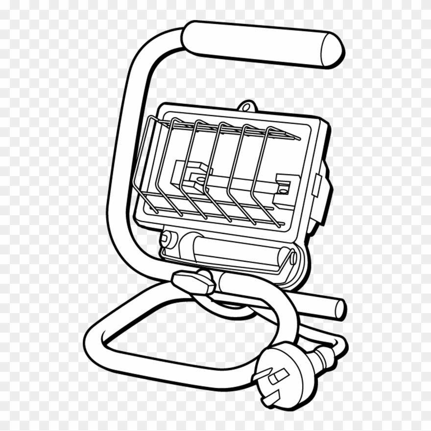 Arlec 150w Portable Halogen Worklight I/n 7070597 - Line Art Clipart