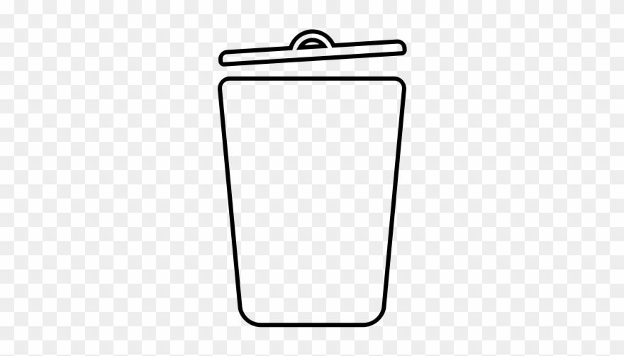 Trash Can Rubber Stamp - Line Art Clipart