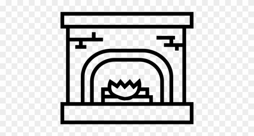 Fireplace Clipart Warm Fire - Fireplace Clipart Black And White - Png Download
