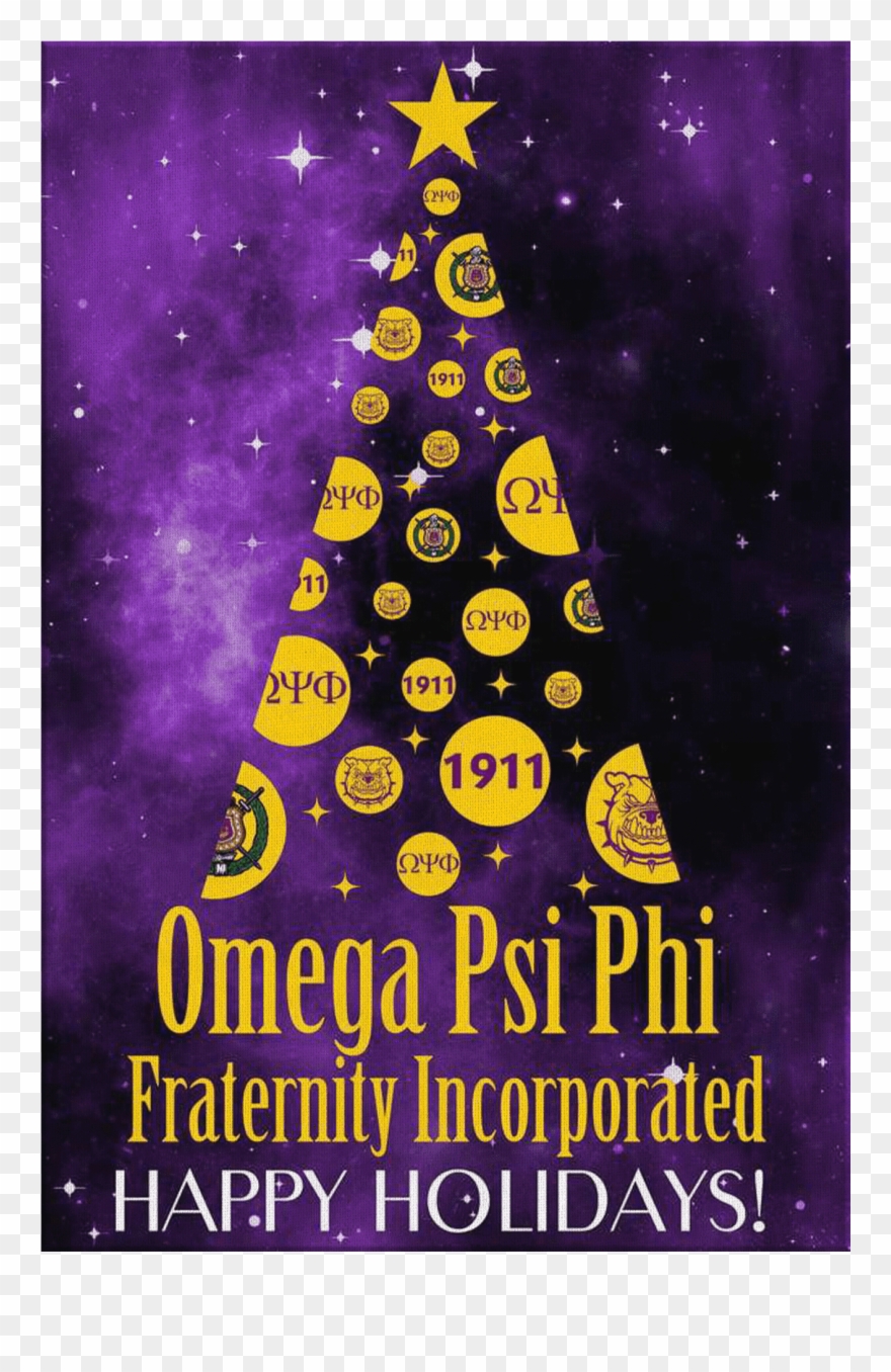 Omega Psi Phi Christmas Wall Canvas Unique Greek Store - Zeta Phi Beta Christmas Clipart