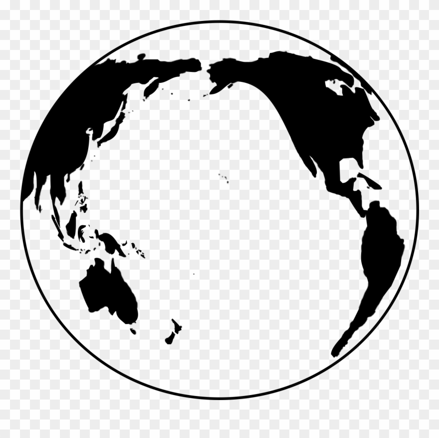 Earth Black And White Globe 1504059 - Pacific Globe Clipart
