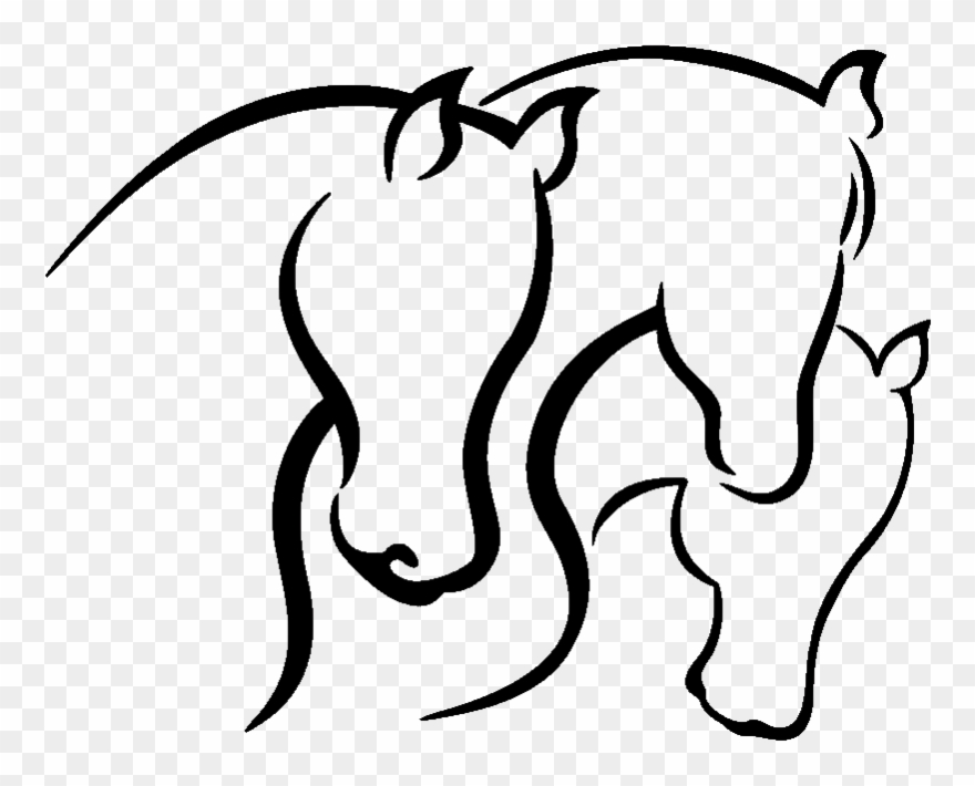 Sticker Trois Chevaux Ambiance Sticker Si 0674 - Equestrian Clipart