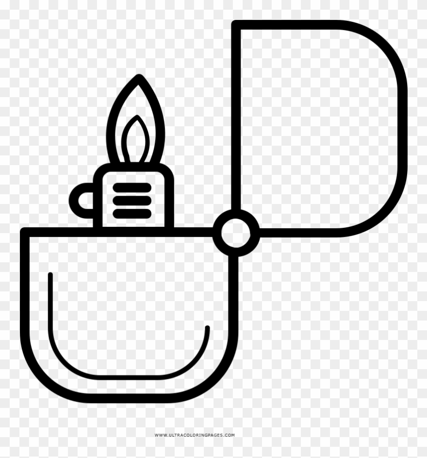 Lighter Coloring Page - Line Art Clipart