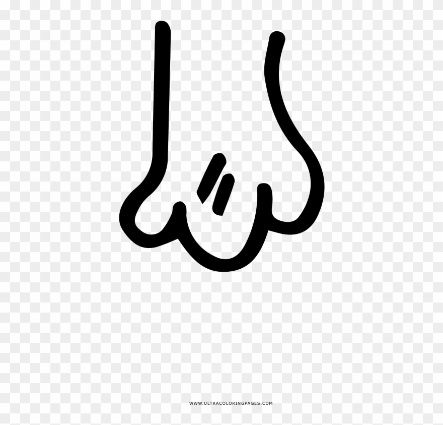 Nose Coloring Page - Calligraphy Clipart