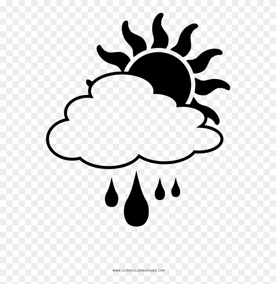 Rainy Day Coloring Page Clipart