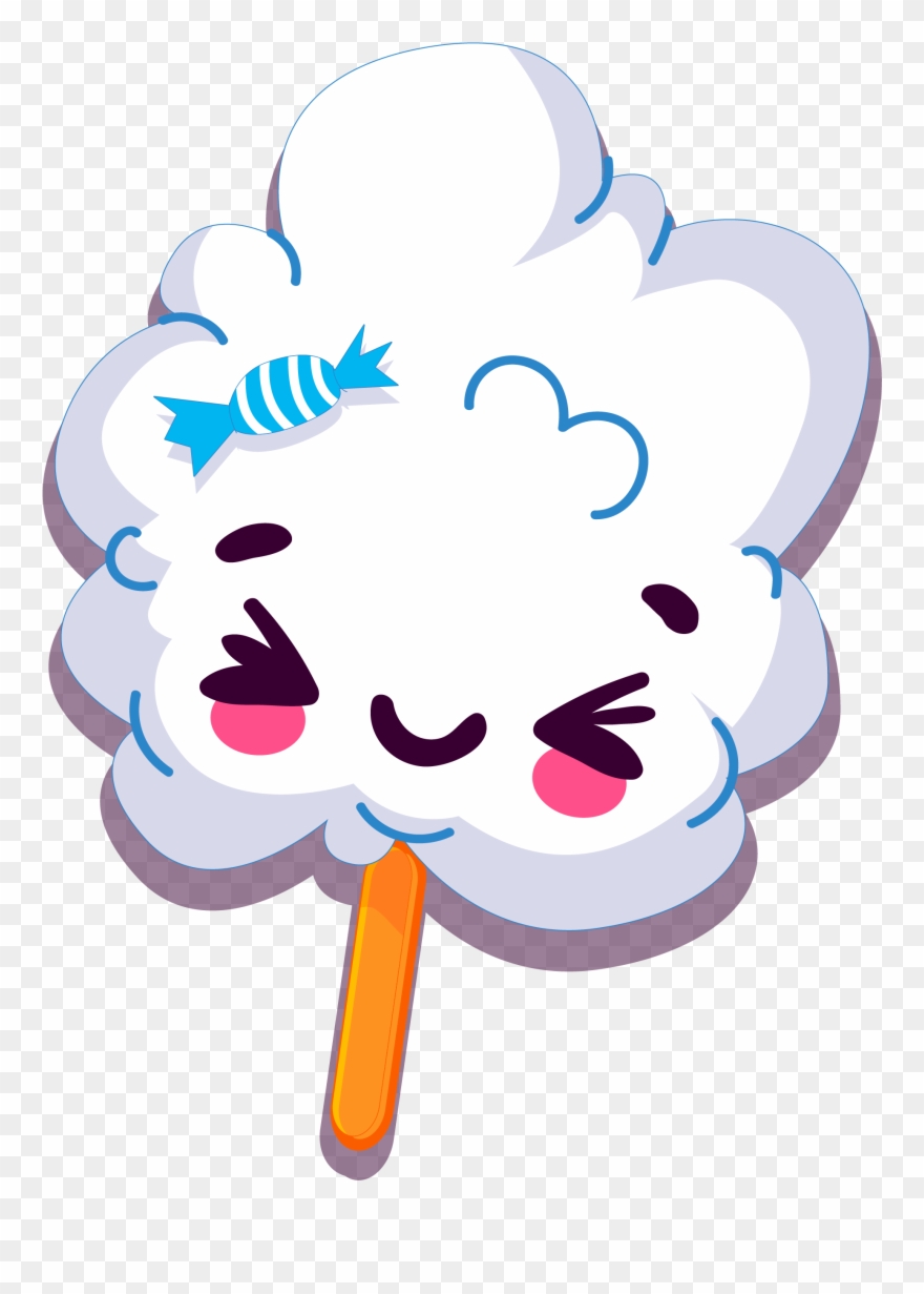 Cotton Clipart Cotton Bud 6121846 Source - Cotton Candy Kawaii Vector - Png Download