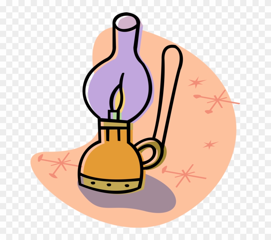 Vector Illustration Of Antique Oil Lamp Hurricane Lantern Clipart